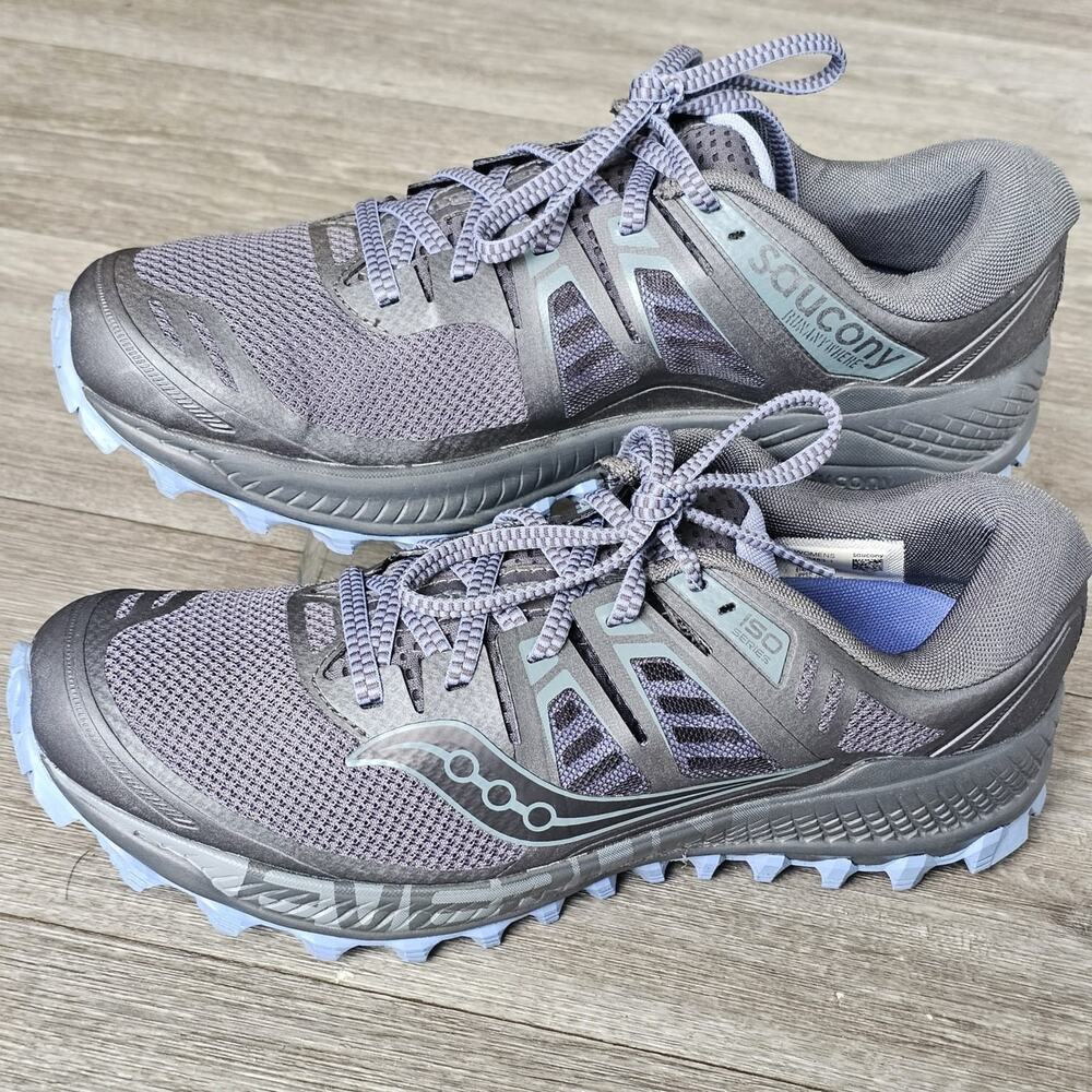 Saucony PEREGRINE ISO WIDE Women's Trail-running Shoes Gunmetal Multi US 10
